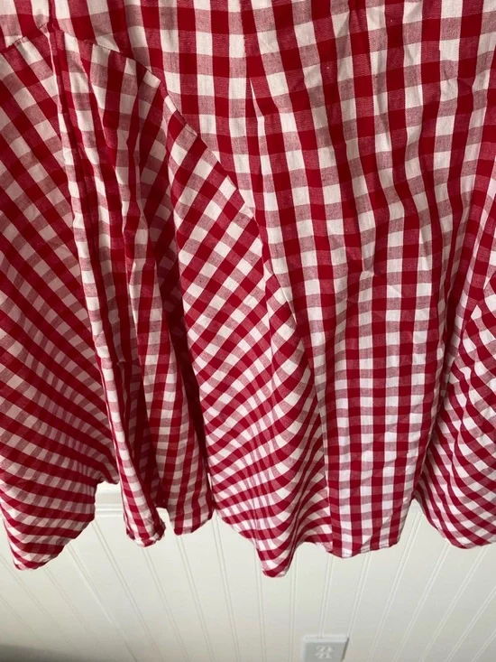 StyleKeepers NWTs Red Gingham Off-Shoulder Gingham Mini Dress size small - Picture 5 of 6